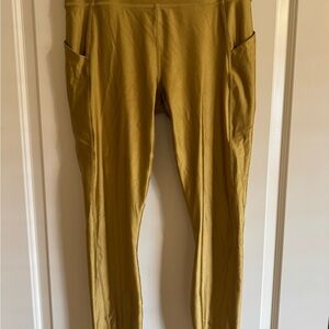 Fabletics Gold Leggings Stretchy Athletic Fit